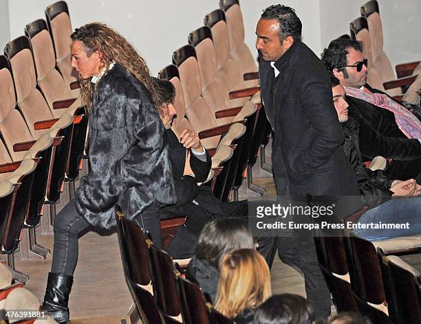 Rocio Carrasco and Fidel Albiac attend the funeral chapel for the flamenco guitarist Paco de Lucia at Auditorio Nacional on February 28, 2014 in...
