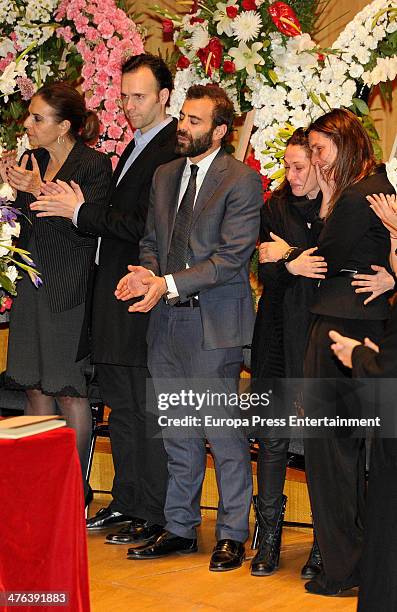 Cuqui Font , Malu and Casilda Sanchez attend attend the funeral chapel for the flamenco guitarist Paco de Lucia at Auditorio Nacional on February 28,...