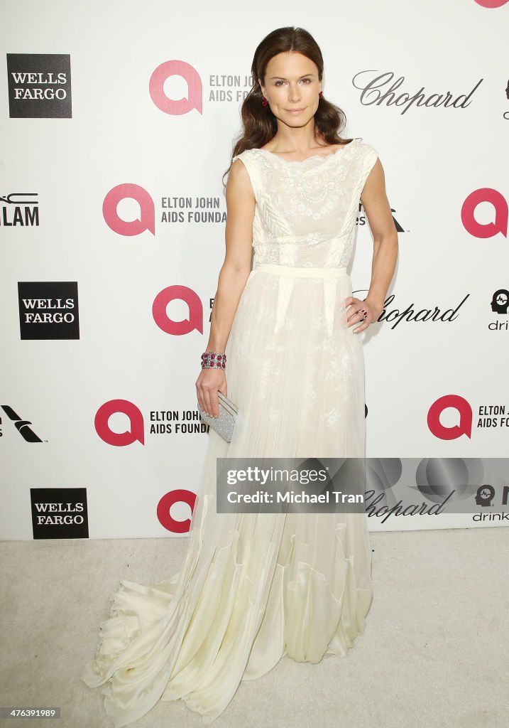 Rhona Mitra arrives at the 22nd Annual Elton John AIDS Foundation's