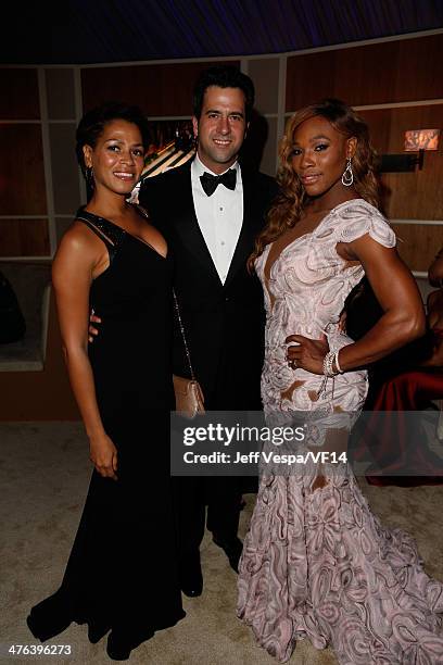 Actors Simone Bent, Troy Garity, and tennis player Serena Williams attend the 2014 Vanity Fair Oscar Party Hosted By Graydon Carter on March 2, 2014...