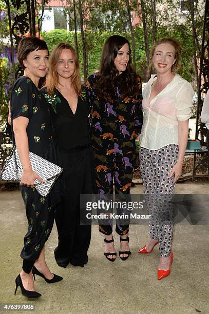 Maggie Gyllenhaal, Stella McCartney and Liv Tyler attend the Stella McCartney Spring 2016 Resort Presentation on June 8, 2015 in New York City.