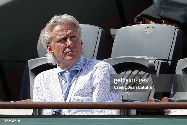 Bjorn Borg attends day 13 of the French Open 2015 at Roland Garros stadium on June 5, 2015 in Paris, France.