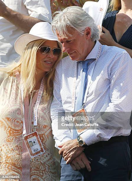 Bjorn Borg and his wife Patricia Ostfeldt attend day 13 of the French Open 2015 at Roland Garros stadium on June 5, 2015 in Paris, France.