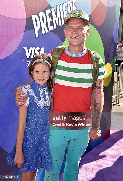 Actor/musician Flea and Sunny Bebop Balzary attends the Los Angeles premiere of Disney-Pixar's "Inside Out" at the El Capitan Theatre on June 8, 2015...