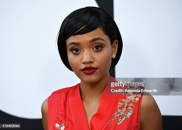 Actress Kiersey Clemons attends the Los Angeles premiere of "Dope" in partnership with the Los Angeles Film Festival at Regal Cinemas L.A. Live on...