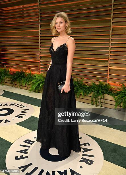 Model Toni Garrn attends the 2014 Vanity Fair Oscar Party Hosted By Graydon Carter on March 2, 2014 in West Hollywood, California.