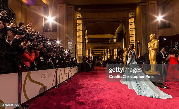 Lupita Nyong'o attends the Oscars at Hollywood & Highland Center on March 2, 2014 in Hollywood, California.