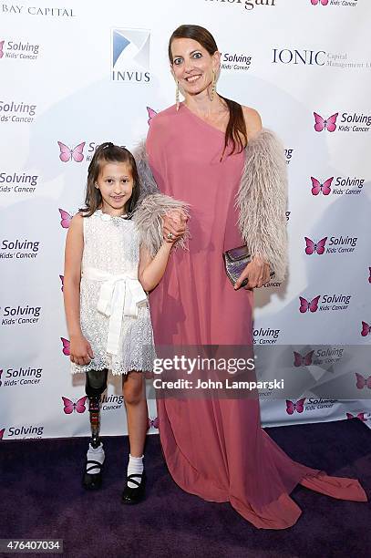 Samantha Scheller and Bonnie Young attend 2015 Solving Kids' Cancer Spring Celebration at 583 Park Avenue on June 8, 2015 in New York City.