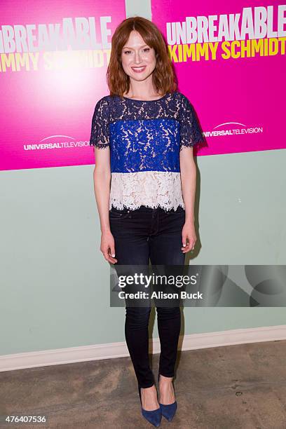 Ellie Kemper attends "Unbreakable Kimmy Schmidt" FYC @ UCB Special Panel Discussion at UCB Sunset Theater on June 8, 2015 in Los Angeles, California.