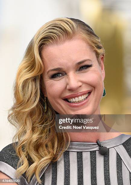 Rebecca Romijn visits "Extra" at Universal Studios Hollywood on June 8, 2015 in Universal City, California.