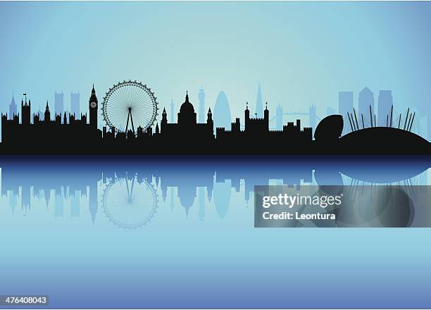 detailed london skyline (each building is moveable and complete) - canary wharf stock illustrations