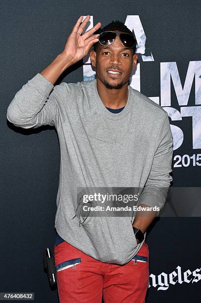 Actor Marlon Wayans attends the Los Angeles premiere of "Dope" in partnership with the Los Angeles Film Festival at Regal Cinemas L.A. Live on June...