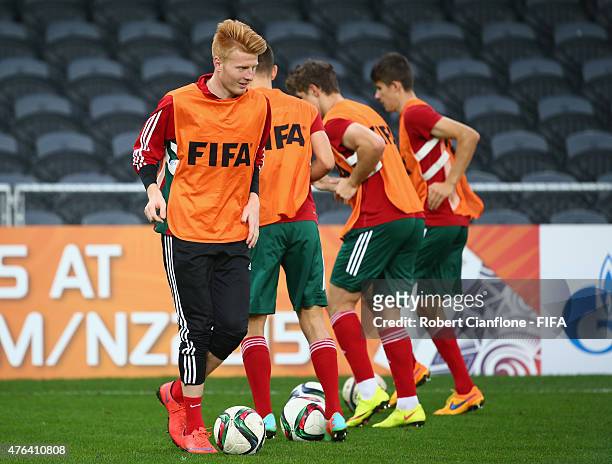 Zsolt Kalmar of Hungary during a Hungary U-20s training session at Otago Stadium on June 9, 2015 in Dunedin, New Zealand.