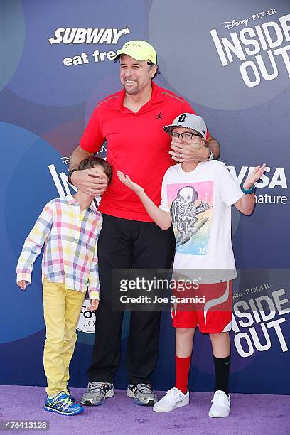 Actor Kevin Nealon , Gable Ness Nealon and a guest attend Disney/Pixar's "Inside Out" Los Angeles Premiere at the El Capitan Theatre on June 8, 2015...