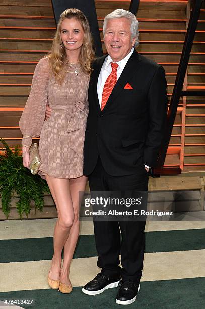 Businessman Robert Kraft and guest attends the 2014 Vanity Fair Oscar Party hosted by Graydon Carter on March 2, 2014 in West Hollywood, California.