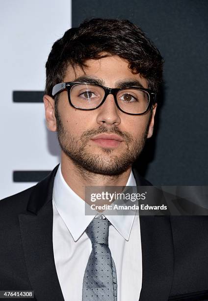 Actor Ashton Moio attends the Los Angeles premiere of "Dope" in partnership with the Los Angeles Film Festival at Regal Cinemas L.A. Live on June 8,...