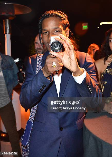 Rapper A$AP Rocky attends the after party for the Los Angeles premiere of "Dope" in partnership with the Los Angeles Film Festival at Regal Cinemas...