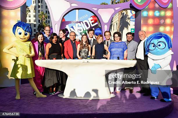 Joy, actress Paula Poudstone, director/writer/screenwriter Pete Docter, actors Mindy Kaling, Richard Kind, Lewis Black, Kaitlyn Dias, Bill Hader, Amy...