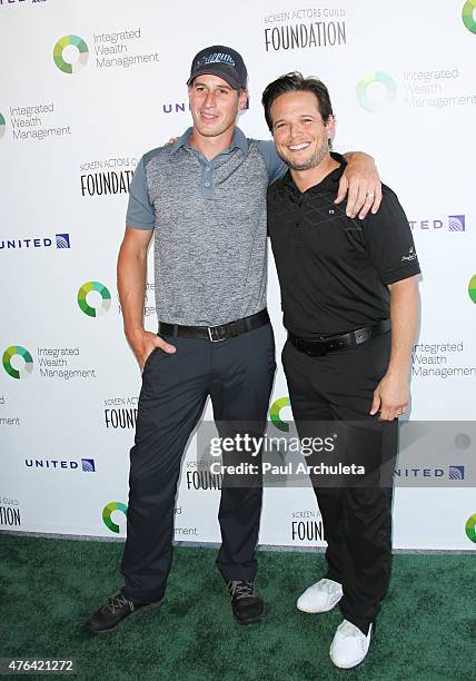 Actors Brendan Fehr and Scott Wolf Reali attends the SAG Foundation's 6th annual Los Angeles Golf Classic on June 8, 2015 in Burbank, California.
