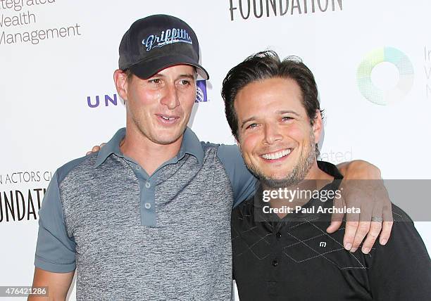 Actors Brendan Fehr and Scott Wolf Reali attends the SAG Foundation's 6th annual Los Angeles Golf Classic on June 8, 2015 in Burbank, California.