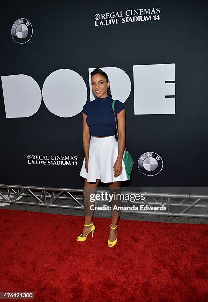 Actress Megalyn Echikunwoke attends the Los Angeles premiere of "Dope" in partnership with the Los Angeles Film Festival at Regal Cinemas L.A. Live...