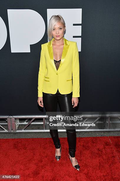Actress Pom Klementieff attends the Los Angeles premiere of "Dope" in partnership with the Los Angeles Film Festival at Regal Cinemas L.A. Live on...