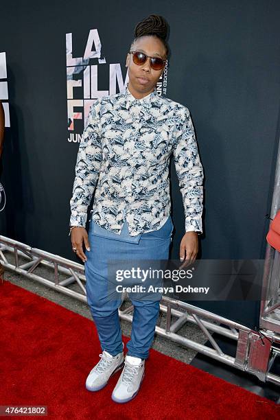 Producer Lena Waithe attends the Los Angeles premiere of "Dope" in partnership with the Los Angeles Film Festival at Regal Cinemas L.A. Live on June...