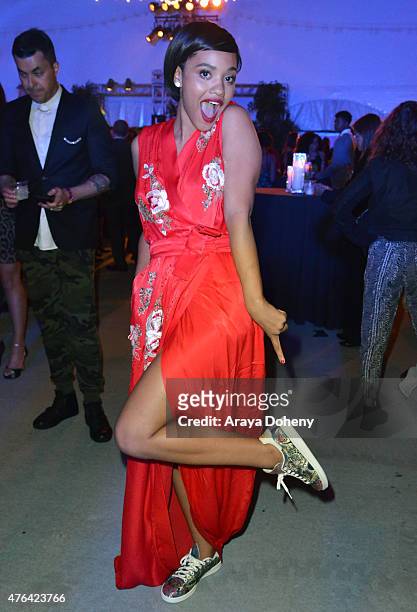 Actress Kiersey Clemons attends the after party for the Los Angeles premiere of "Dope" in partnership with the Los Angeles Film Festival at Regal...