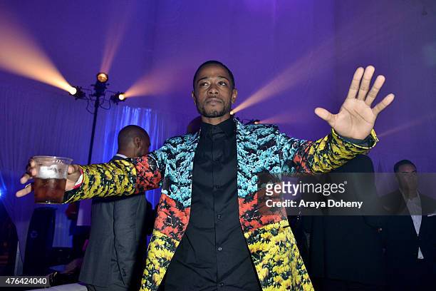Actor Keith Stanfield attends the after party for the Los Angeles premiere of "Dope" in partnership with the Los Angeles Film Festival at Regal...