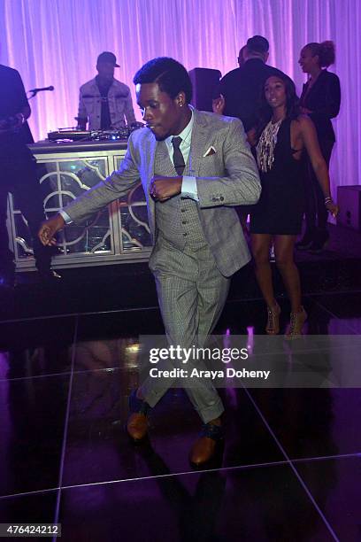 Actor Shameik Moore attends the after party for the Los Angeles premiere of "Dope" in partnership with the Los Angeles Film Festival at Regal Cinemas...