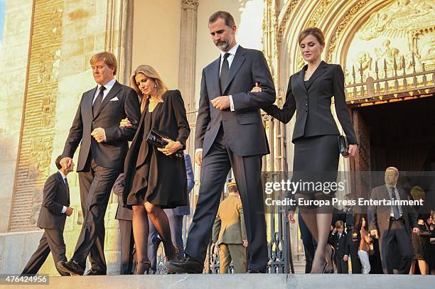 King Willem-Alexander of the Netherlands, Queen Maxima of the Netherlands, Queen King Felipe of Spain and Queen Letizia of Spain attend the memorial...