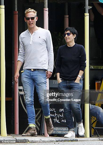 Laurence Fox and Sharleen Spiteri are seen out and about in North London on June 8, 2015 in London, England.