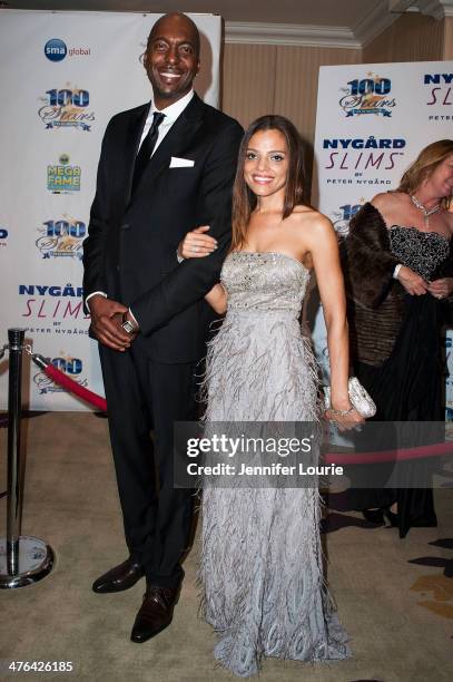 Basketball Player John Salley and wife Natasha Duffy attend Norby Walters' 24nd Annual Night of 100 Stars Oscar Viewing Gala at Beverly Hills Hotel...