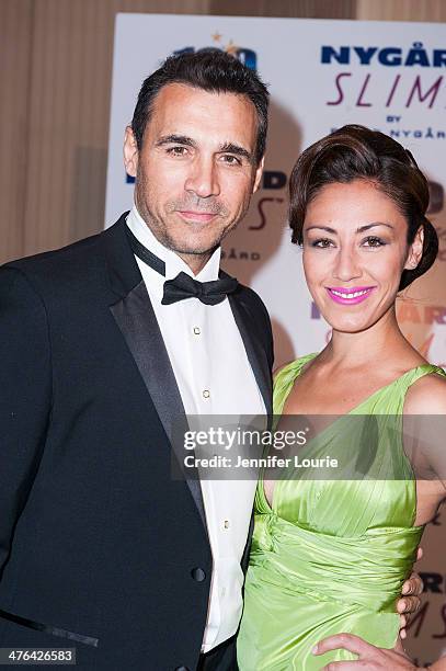 Actor Adrian Paul and actress Meilani Paul attends Norby Walters' 24nd Annual Night of 100 Stars Oscar Viewing Gala at Beverly Hills Hotel on March...