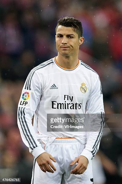 Cristiano Ronaldo of Real Madrid during the Spanish Primera División match between Atletico Madrid and Real Madrid at Estadio Vicente Calderón on...