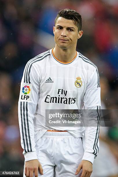 Cristiano Ronaldo of Real Madrid during the Spanish Primera División match between Atletico Madrid and Real Madrid at Estadio Vicente Calderón on...