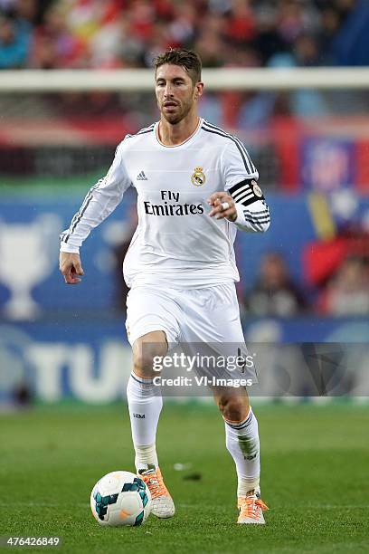 Sergio Ramos of Real Madrid during the Spanish Primera División match between Atletico Madrid and Real Madrid at Estadio Vicente Calderón on march 2,...