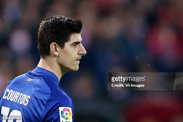 Thibaut Courtois of Atletico Madrid during the Spanish Primera División match between Atletico Madrid and Real Madrid at Estadio Vicente Calderón on...