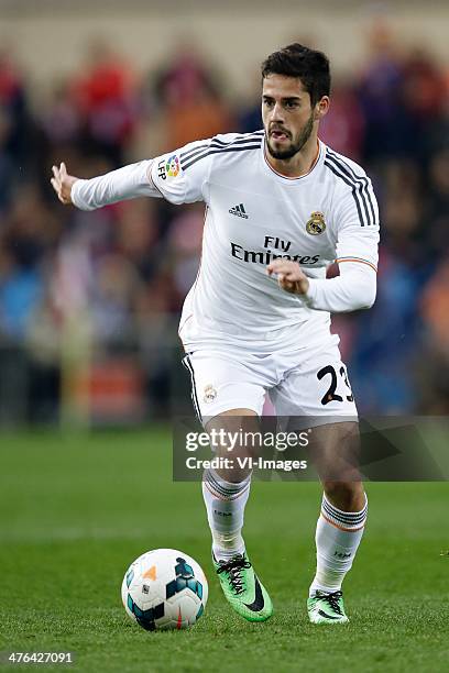 Isco of Real Madrid during the Spanish Primera División match between Atletico Madrid and Real Madrid at Estadio Vicente Calderón on march 2, 2014 in...