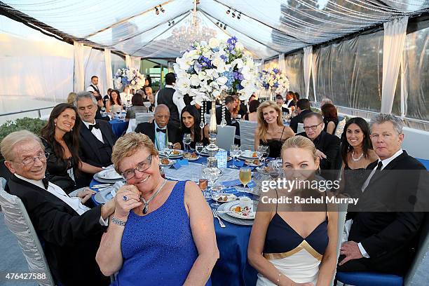 Veronica Berti, Andrea Bocelli, Quincy Jones, Shawn King, Lary King Alfred Mann, Claude Mann, Cassandra Mann, David Foster, and Berna Ozlem attend...