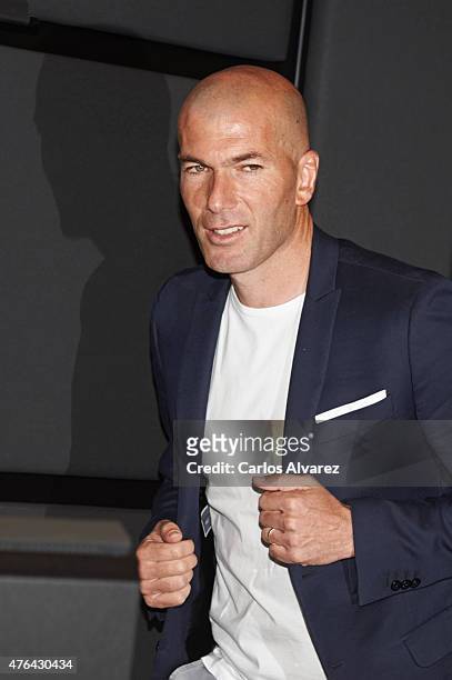 Zinedine Zidane attends the 10th "Prix Dialogo a la Amistad Hispano-Francesa" photocall at the Uria Menendez Auditorium on June 9, 2015 in Madrid,...