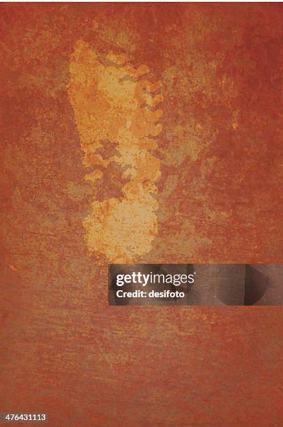 grunge vector background - impression of foot - concrete brown texture stock illustrations