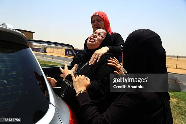 Relative of one of the victims of Port Said massacre cries after the trial of Port Said case in Cairo, Egypt on June 9, 2015. An Egyptian court on...