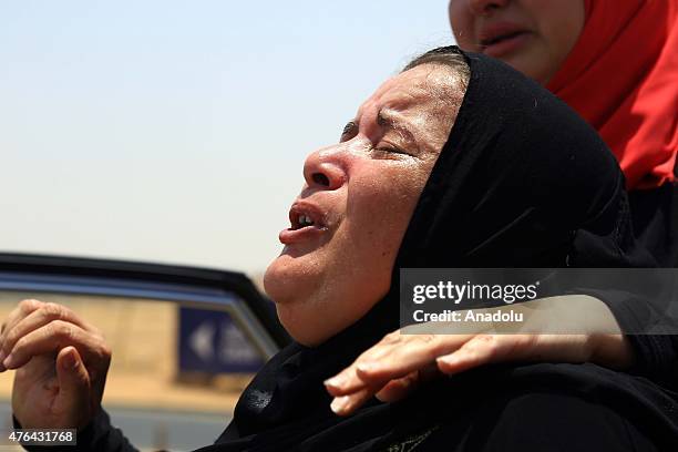 Relative of one of the victims of Port Said massacre cries after the trial of Port Said case in Cairo, Egypt on June 9, 2015. An Egyptian court on...