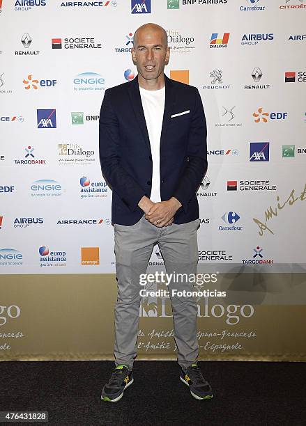 Zinedine Zidane attends a press conference for the 'XII Edicion del Prix Dialogo a la Amistad Hispano-Francesa' at the Auditorio Uria Menendez on...