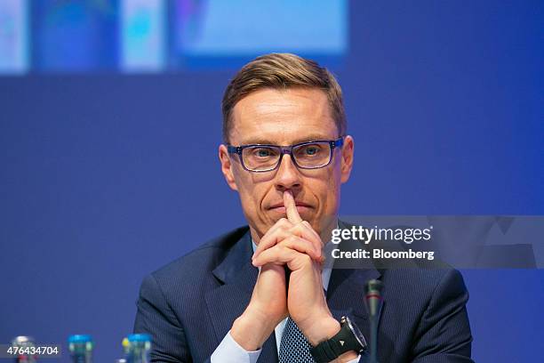 Alexander Stubb, Finland's prime minister, listens during the Wirtschaftsrat conference in Berlin, Germany, on Tuesday, June 9, 2015. European...