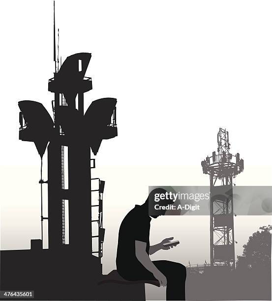 cellphone tower - cell tower stock illustrations