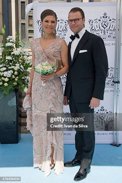 Crown princess Victoria of Sweden and Prince Daniel attend Polar Music Prize at Stockholm Concert Hall on June 9, 2015 in Stockholm, Sweden.