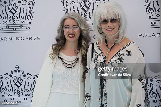 Percussionist Evelyn Glennie and country singer Emmylou Harris attend Polar Music Prize at Stockholm Concert Hall on June 9, 2015 in Stockholm,...