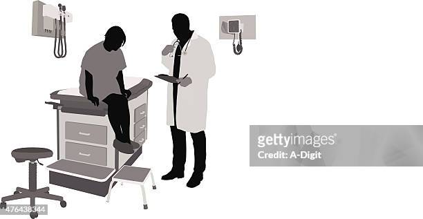 fitness-checkliste - black silhouette of doctors stock-grafiken, -clipart, -cartoons und -symbole